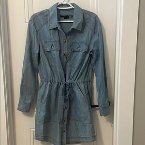 Veronica Beard Chambray Button Down Shirt Dress